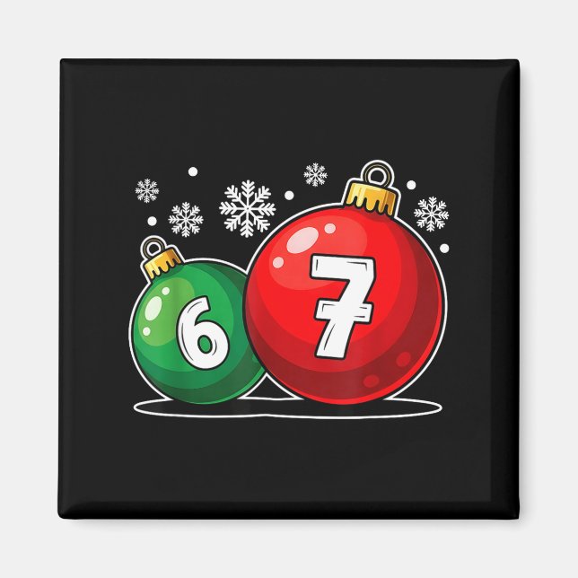 Íman Natal engraçado 67 Seis Sete Meme Geração Alpha Gí (Frente)