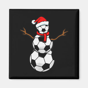 Íman Natal engraçado Futebol Papai Noel Boneco de Neve