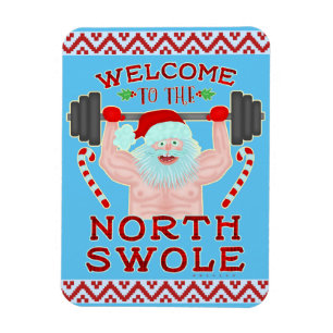 Íman Natal Engraçado Noel Claus Swole