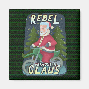 Íman Natal Engraçado Papai Noel Humor Motorcycle Rebel
