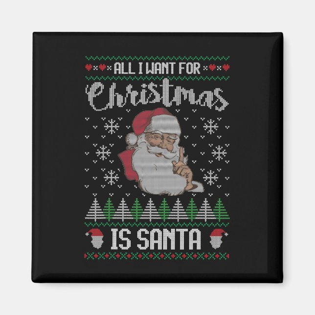 Íman Natal Feio - Camisa De Pajama Familiar Com Papais  (Frente)