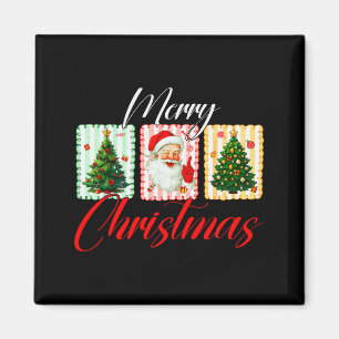 Íman Natal Feliz Retrô Vintage Papai Noel Árvore de Nat