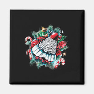 Íman Natal Festivo Para Amantes De Badminton, Natal