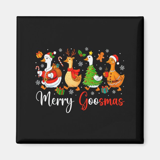 Íman Natal Ganso Bobo Divertido Goosemas Alegre Natal Á (Frente)