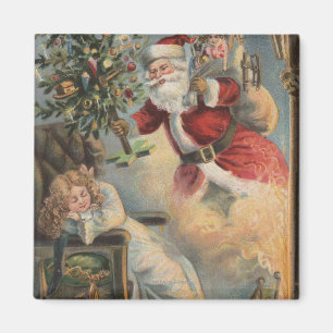 Íman Natal GreetingSanta com árvore e presentes