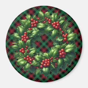 Íman Natal Holly Wreath Magnet