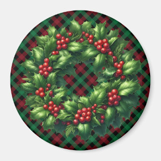 Íman Natal Holly Wreath Magnet