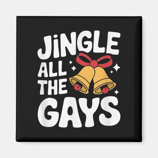 Íman Natal Homoual Pun Engraçado Gay Lgbt Xmas (Frente)