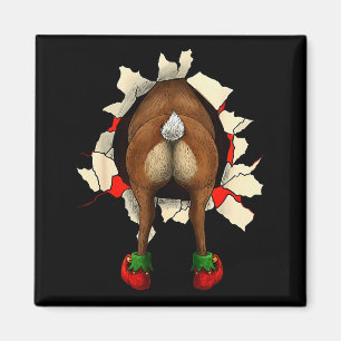 Íman Natal Inovador com Bunda de Rena Fofa