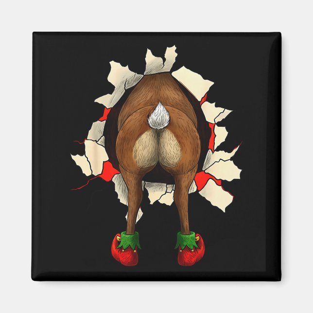Íman Natal Inovador com Bunda de Rena Fofa  (Frente)