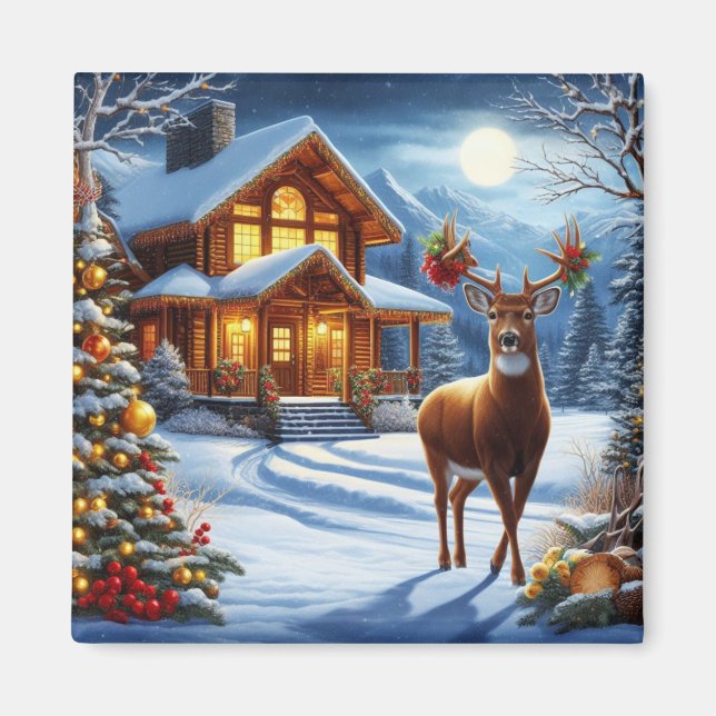 Íman Natal/Inverno Deer Lodge (Frente)