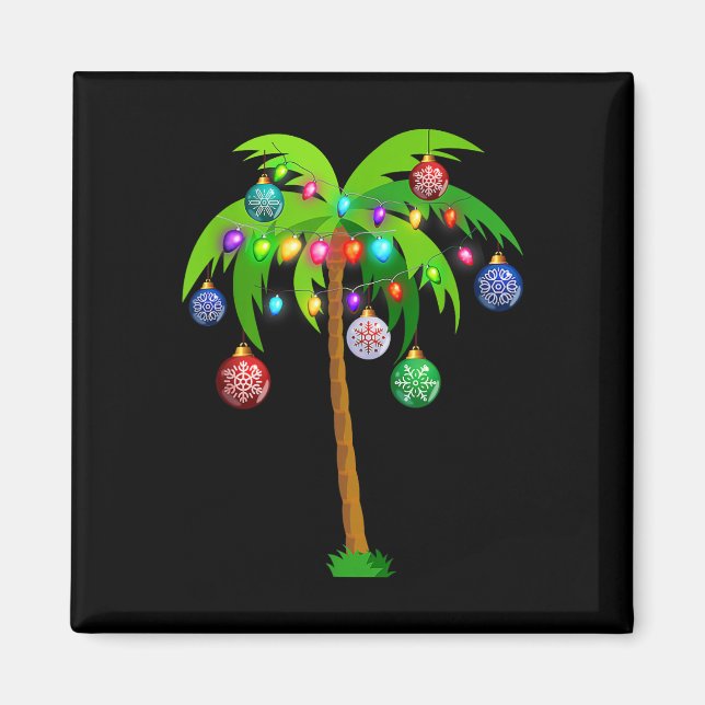 Íman Natal Lights Palm Tree Fun Hawaii Beach Tropic (Frente)