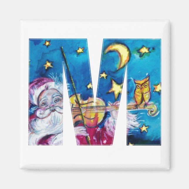 ÍMAN NATAL M CARTA/PAPAIS NOEIS INSPIRADOS MONOGRAMA (Frente)