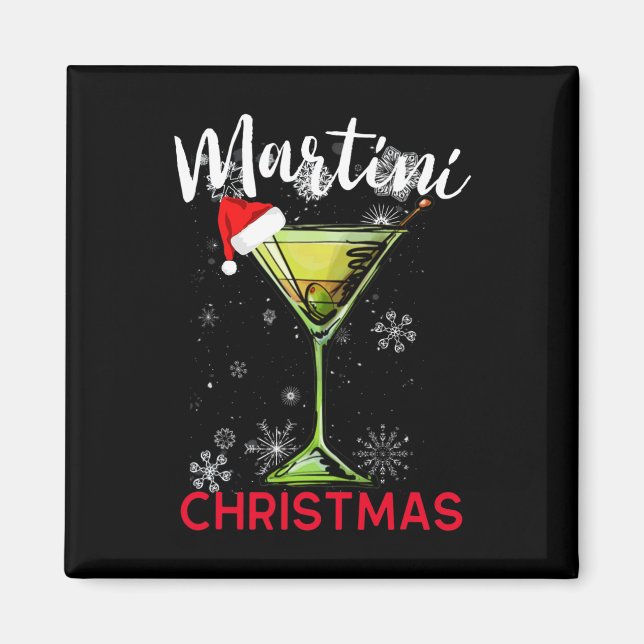 Íman Natal Martini Tail Feliz Hour Divertido Beber Pres (Frente)