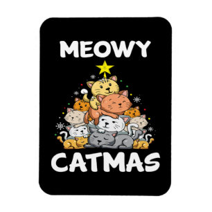 Íman Natal Meowy Catmas Gato de Gato de Lover Engraçado