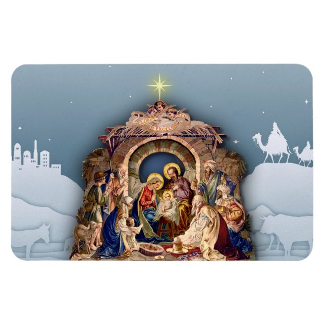 Íman Natal Natividade Bebê Jesus 4 x 6 (Horizontal)