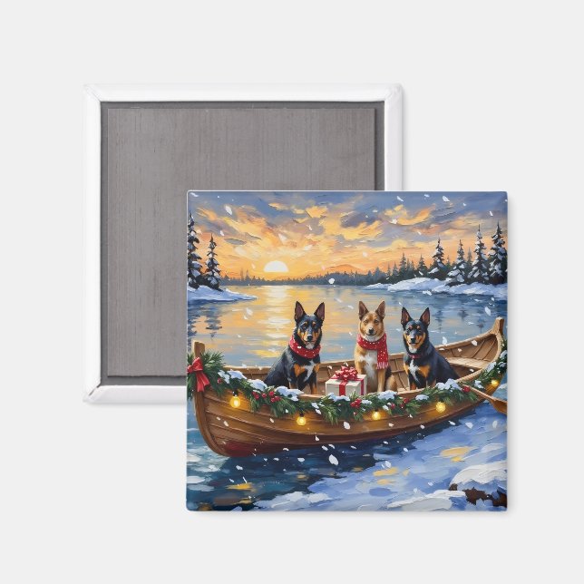 Íman Natal no barco com Belgian Malinois (Front/Back)