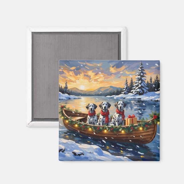 Íman Natal no Barco com dálmata (Front/Back)