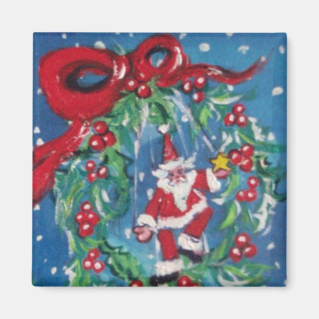 ÍMAN NATAL NOITE, CRUZADO COM FRIO VERMELHO (Frente)