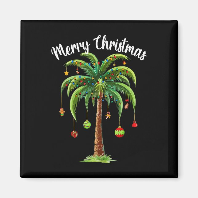 Íman Natal Palm Xmas Tree Tropical Beach Hawaii Wom (Frente)