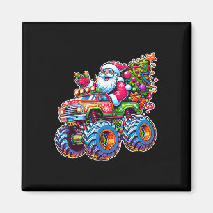 Íman Natal Papai Noel andando em caminhão monstro engra