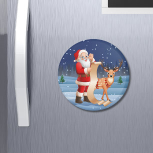 Íman Natal Papai Noel e rena