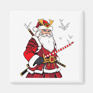 Íman Natal Papai Noel Samurai Arte Japonesa