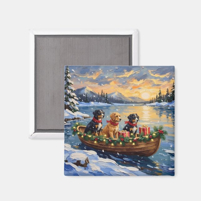 Íman Natal Papillon em Barco de Férias (Front/Back)