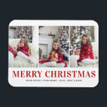 Íman Natal para a Colagem de Fotos da Tipografia Modern<br><div class="desc">Feliz Natal | Traga um pouco de alegria de férias para sua casa com nosso Magnet de Natal personalizável! Perfeito para mostrar memórias queridas, este ímã permite que você personalize com sua foto festiva favorita, fazer uma adição única ao seu decoro de férias. Um presente ideal para a família e...</div>