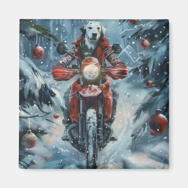 Íman Natal para Motocicletas de Cachorro Dalmático (Frente)