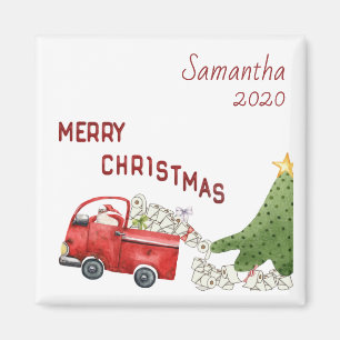 Íman Natal Personalizado do Caminhão Vermelho 2020