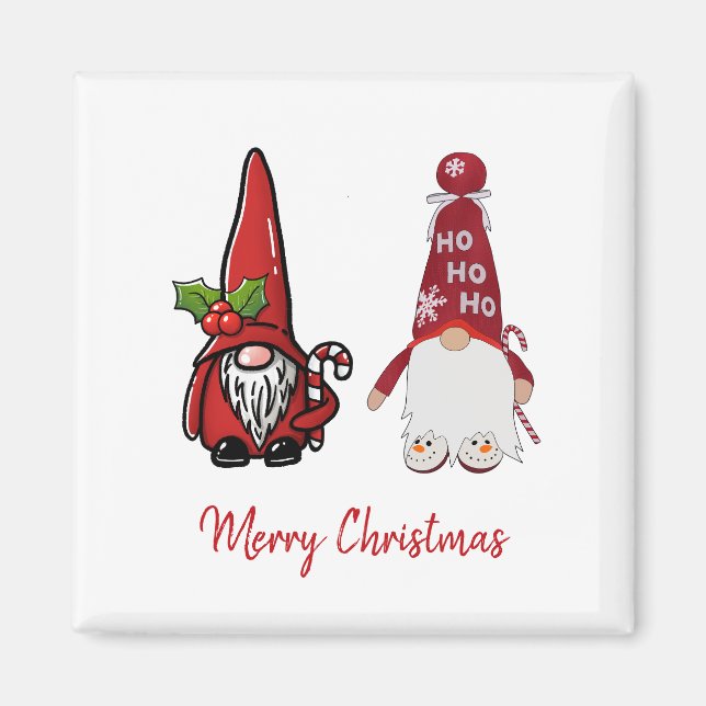 Íman Natal Personalizado dos Gnomos Clássicos (Frente)
