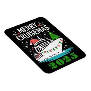 Íman Natal Personalizado Feliz Cruisemas Navio de Cruze
