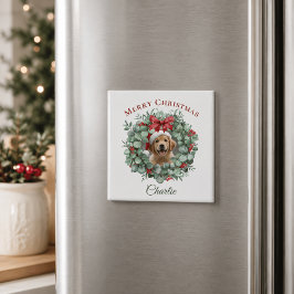 Íman Natal Personalizado para Pet com Coroa e Nome