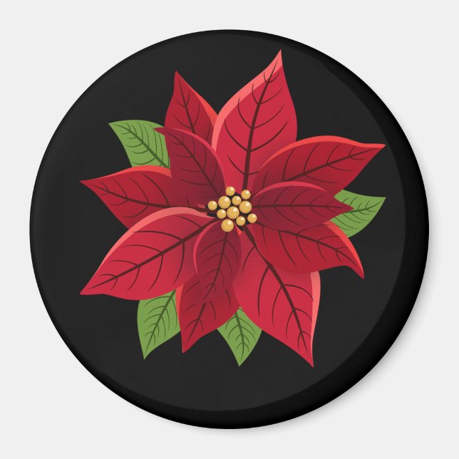 Íman Natal Poinsettia Gift (Frente)