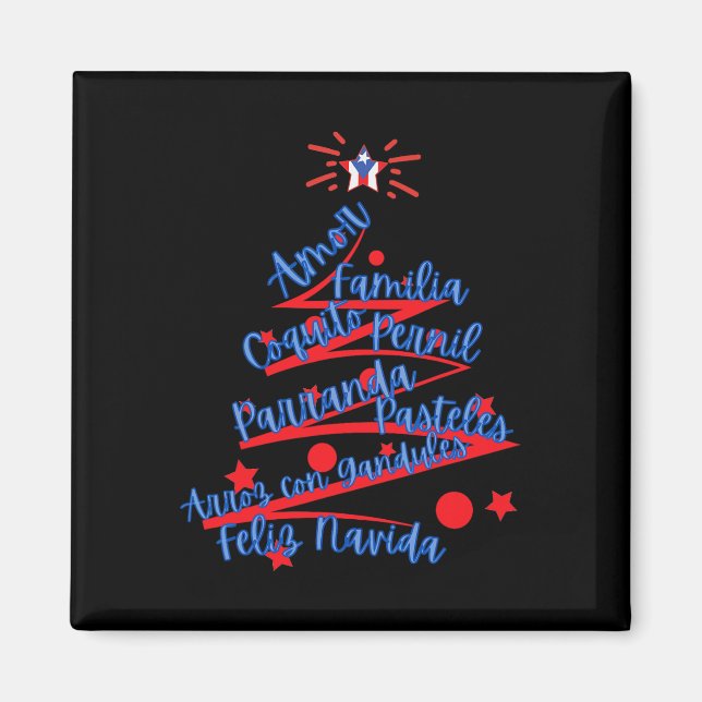 Íman Natal Porto-Riquenho Feliz Navidad  (Frente)