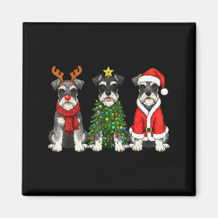 Íman Natal Retro Miniatura Schnauzer Papai Noel Rena