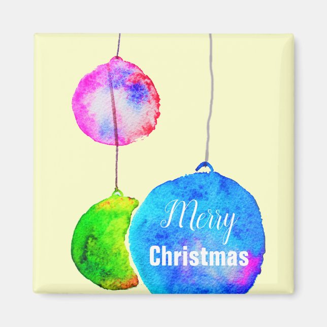 Íman Natal rosa e azul moderno (Frente)