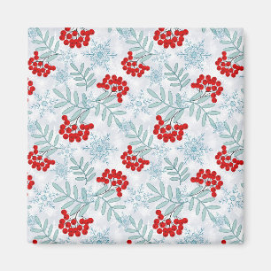 Íman Natal, Rowan, vermelho, branco, flocos de neve,