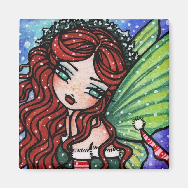 Íman Natal Snow Irish Fae Fairy Art de Hannah Lynn (Frente)