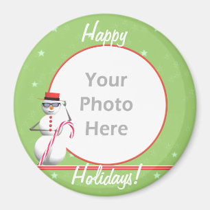Íman Natal - Snowman (redondo) (quadro fotográfico)