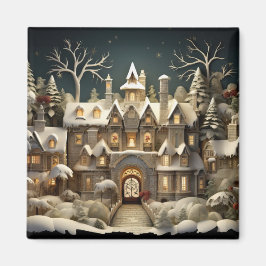 Íman Natal Snowy Manor Storybook Wonderland