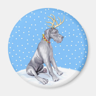 Íman Natal UC azul da rena de great dane