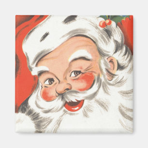 Íman Natal vintage, Papai Noel alegre com sorriso