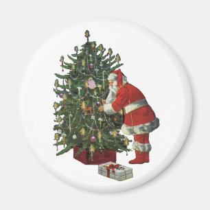 Íman Natal vintage, Papai Noel com presentes
