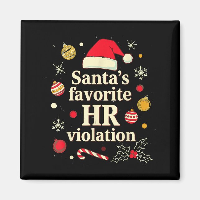 Íman Natal Vintage Sarcástico Violação de RH Presente (Frente)