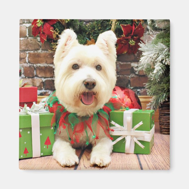 Íman Natal - Westie - Sorte (Frente)