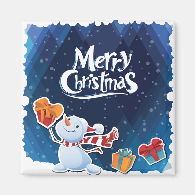Íman Natal Xmas Magnet Fidge Kitchen Gift Snow Man (Frente)