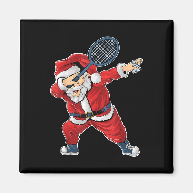 Íman Natalina de Badminton com Santa Claus Dabbing com  (Frente)