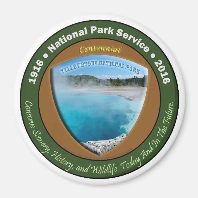 Íman National Park Centennial Magnet Yellowstone 3 In (Frente)